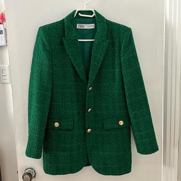 Zara Jackets & Blazers - NWOT - Zara Emerald Green Blazer/Coat